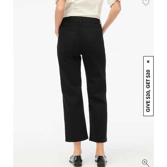 J Crew Black High Rise Wide Leg Crop All Day Stretch Jeans Size 31T - Picture 7 of 8